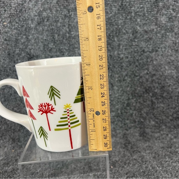 Crate & Barrel Yule Christmas Trees by Julia Rothman 16oz Coffee Mug Cup - Picture 6 of 7